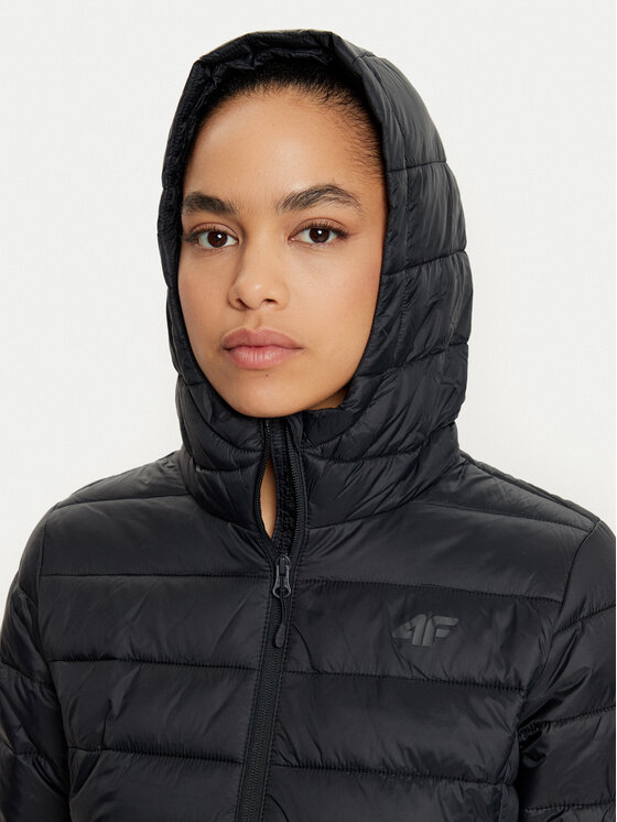 4F 4F Žieminė striukė 4FWAW24TDJAF468 Juoda Slim Fit