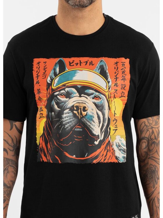 PITBULL PITBULL T-Shirt Koszulka męska FUJI XL Czarny Regular Fit