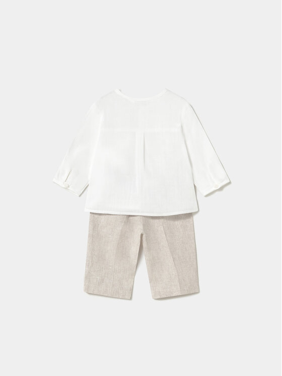 Mayoral Mayoral Set cămașă și pantaloni din material textil 1564 Bej Regular Fit