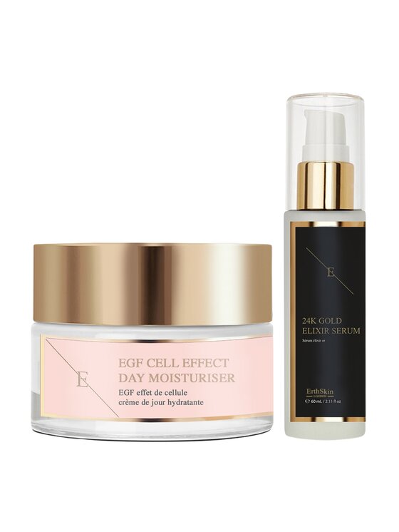 Erthskin London Erthskin London Przeciwzmarszczkowe serum eliksirowe 24-karatowe złoto + EGF Cell Effect Krem nawilżający na dzień Serum