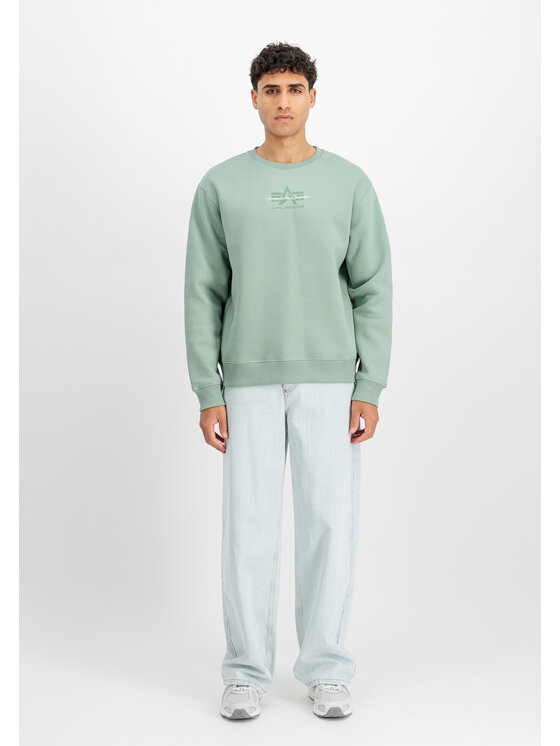 Alpha Industries Alpha Industries Bluza Foam Mid Logo Sweatshirt Zielony Regular Fit