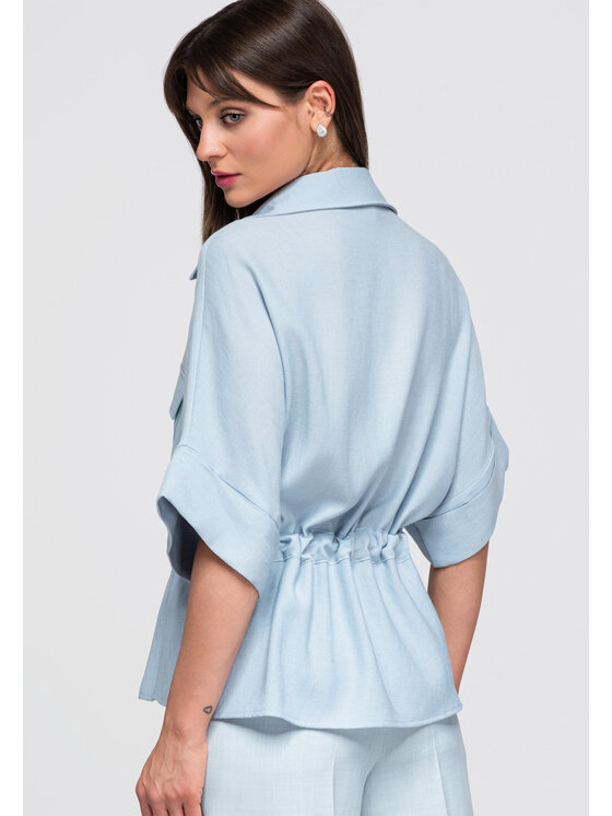 Ombre Ombre Bluzka OW-TS-E0050 Niebieski Loose Fit