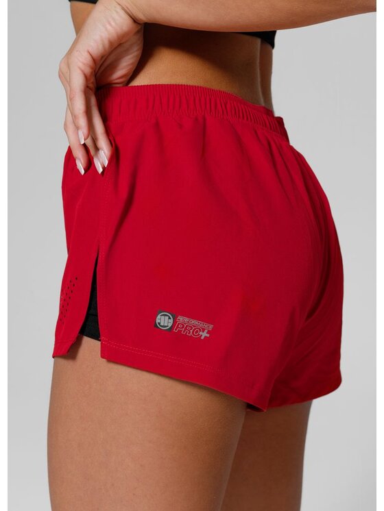 PITBULL PITBULL Szorty sportowe Spodenki Sportowe Damskie Performance Pro plus Small Logo M Bordowy Regular Fit