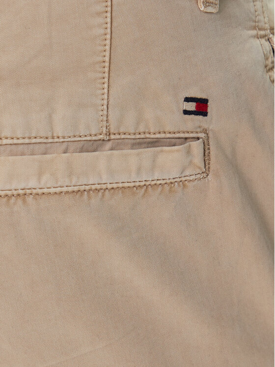 Tommy Hilfiger Tommy Hilfiger Riidest püksid Denton MW0MW39695 Beež Straight Fit