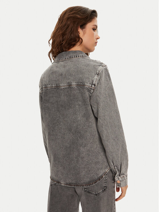 One Teaspoon One Teaspoon džinsiniai marškiniai 26691 Pilka Regular Fit