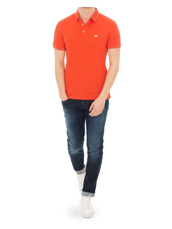 Emporio Armani Emporio Armani Polo 3G1F65 1J46Z Pomarańczowy Slim Fit