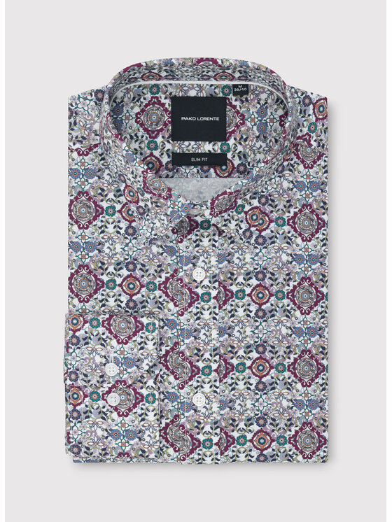 Pako Lorente Pako Lorente Koszula P26WF-1X-008 Bordowy Slim Fit