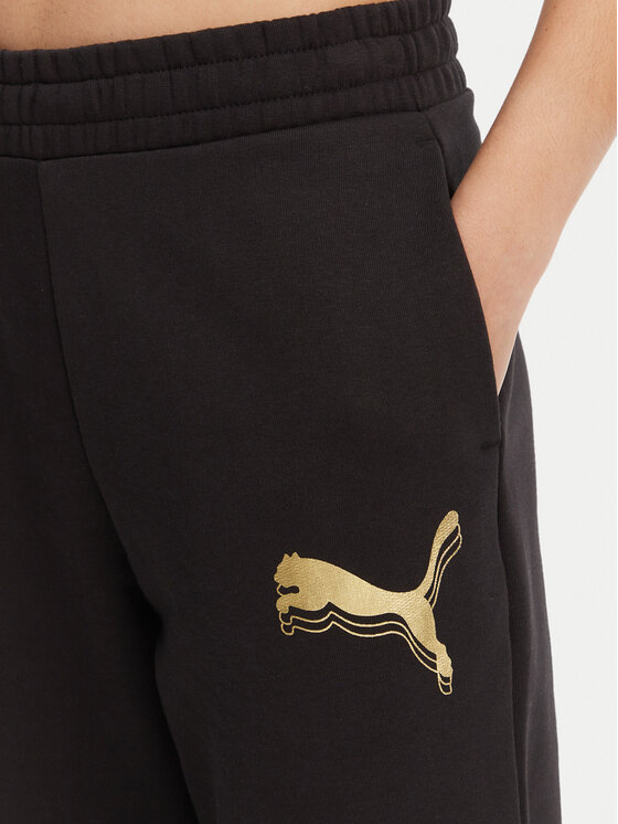Puma Puma Teplákové nohavice Ess Metallic 684999 Čierna Regular Fit
