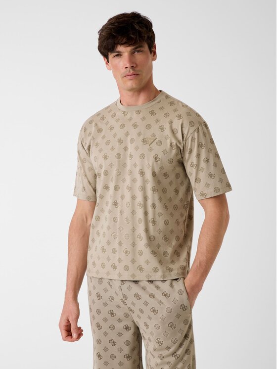 Guess Tricou 181498 Bej Classic Fit