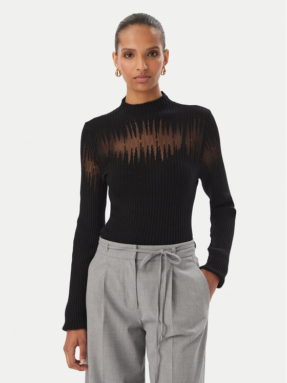 Rinascimento Bluza CFM0012380003 Črna Slim Fit