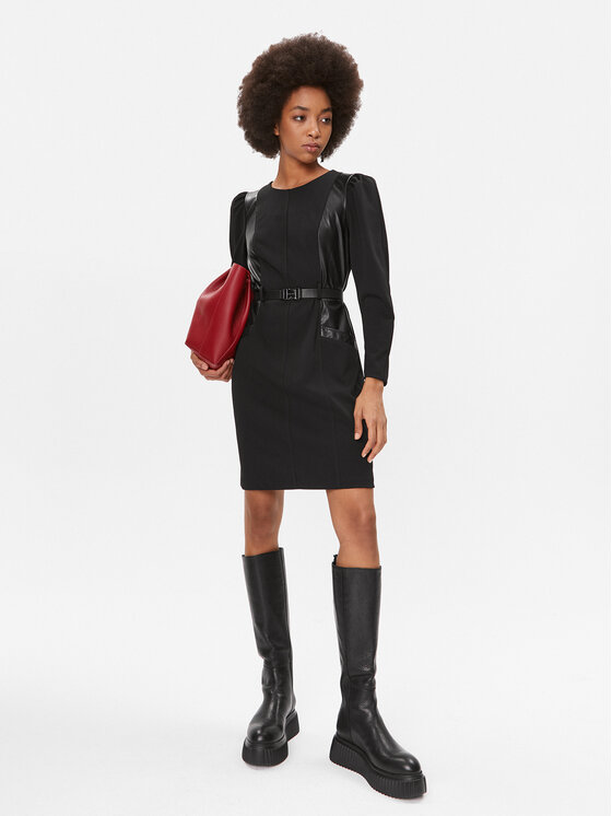 DKNY DKNY Vsakodnevna obleka DD3G1608 Črna Regular Fit