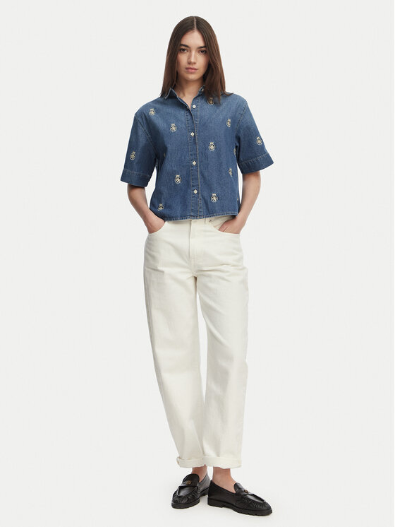 Tommy Hilfiger Tommy Hilfiger Džinsa krekls WW0WW50624 Zils Relaxed Fit