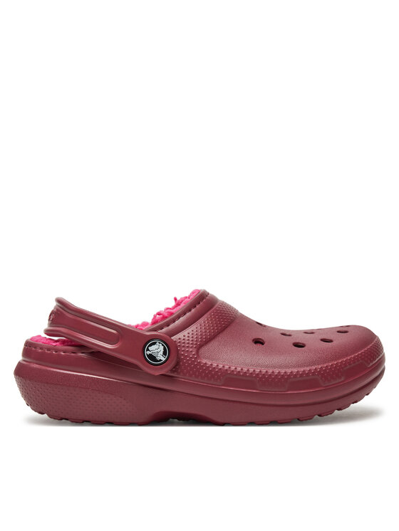 Crocs Natikači Classic Lined Clog 203591 Bordo Rdeča