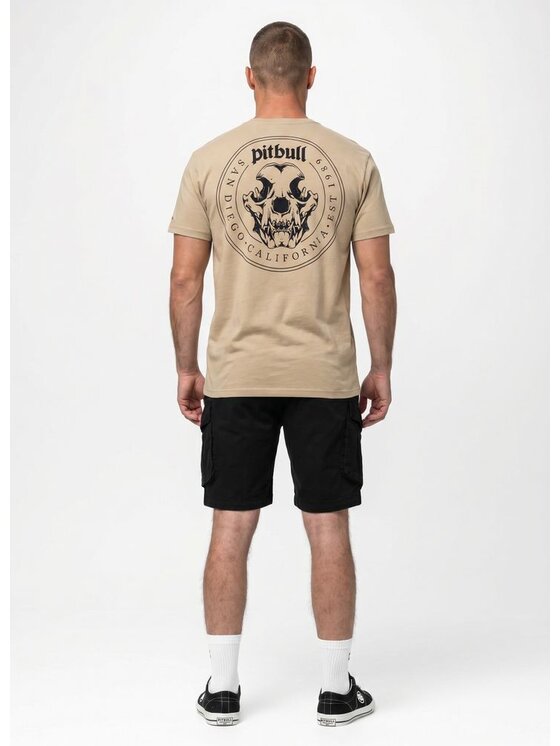 PITBULL PITBULL T-Shirt O'SIDE SKULL Beżowy Regular Fit