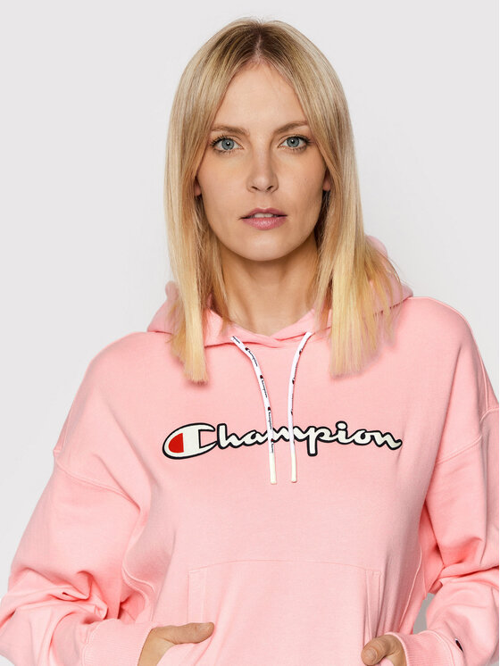 Felpa Vintage Script Logo 112638 Rosa Custom Fit