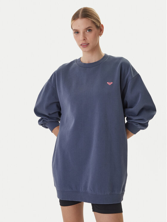 Roxy Roxy Mikina Saturday Night Vibes ERJFD03002 Modrá Relaxed Fit