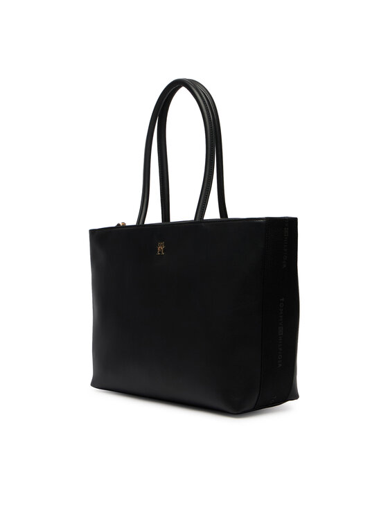 Tommy Hilfiger Tommy Hilfiger Torbica Th Logotape Tote AW0AW18742 Crna
