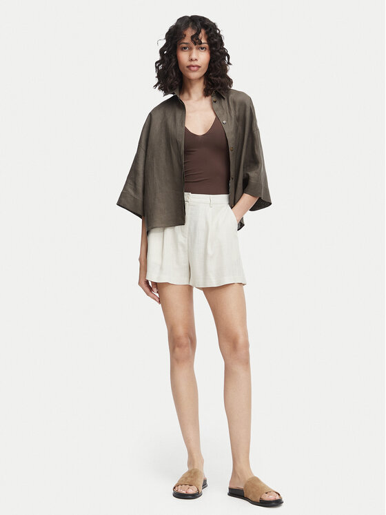 Vero Moda Vero Moda Auduma šorti Rosie 10346913 Gaiši bēša Loose Fit