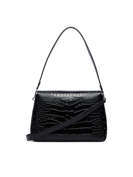 Tory Burch Tory Burch Torbica Charlie Embossed Croc Shoulder Bag 183354 Crna