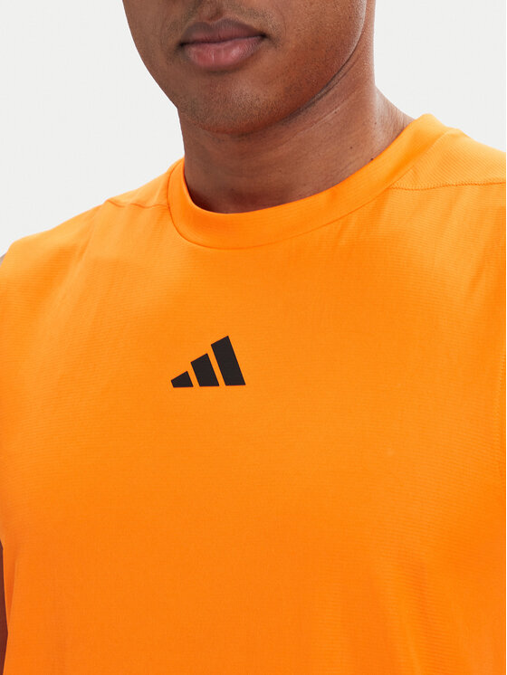 adidas adidas Funkčné tričko D4T PrimeLift 3 Stripes KD0374 Oranžová Slim Fit