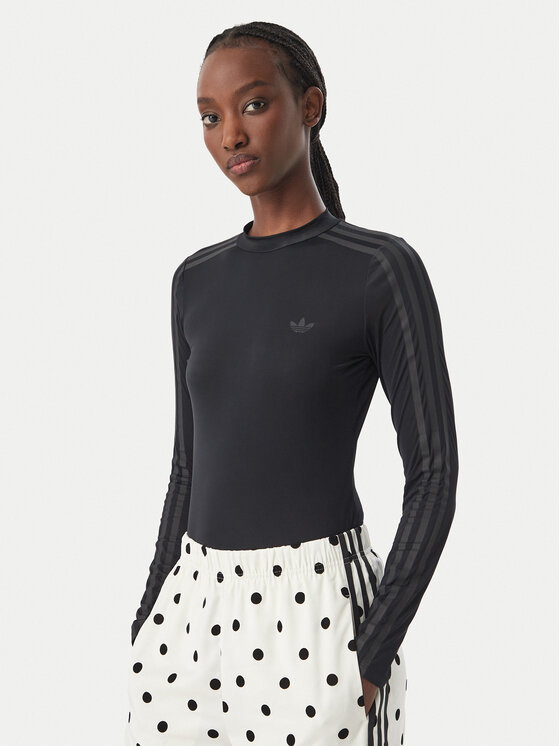 adidas adidas Блуза Adiluna Season 2 X Jennie Sheer Long Sleeve Long-Sleeve Top LD8931 Черен Regular Fit