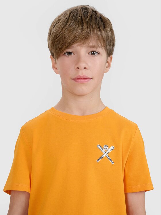 4F 4F T-Shirt 4FJRSS25TTSHM2642-70S Πορτοκαλί Regular Fit