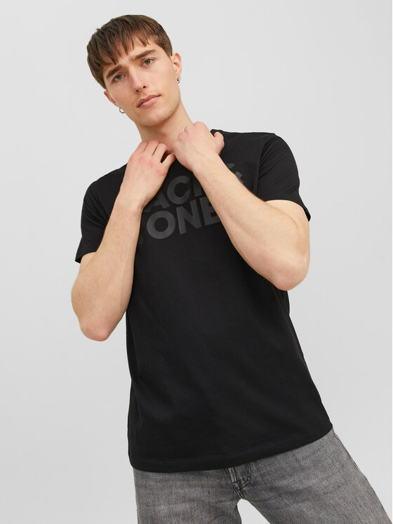 Jack&Jones Jack&Jones Tričko Corp 12151955 Čierna Standard Fit
