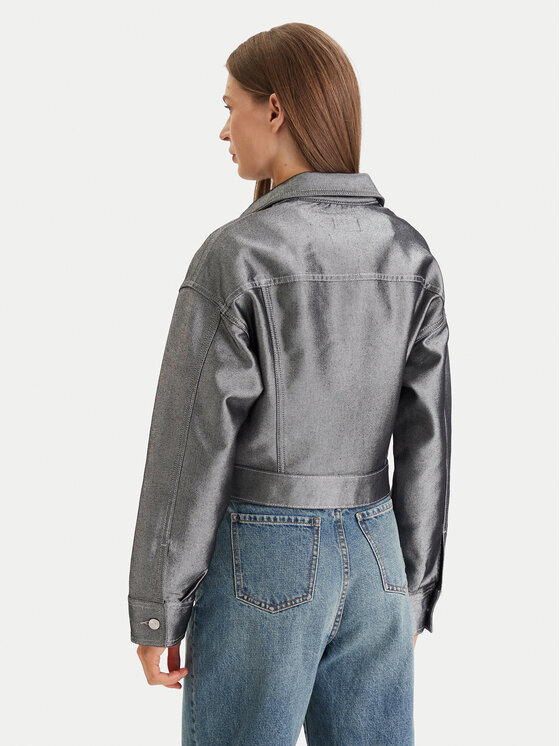 Calvin Klein Calvin Klein Jeansjacke LV047E715G Silberfarben Relaxed Fit