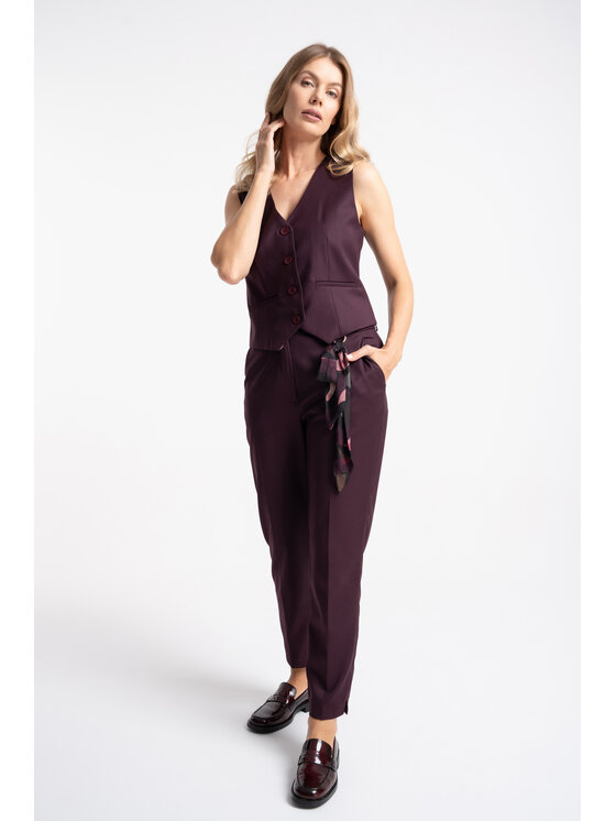 CLICK CLICK Spodnie materiałowe 30-357 Fioletowy Slim Fit
