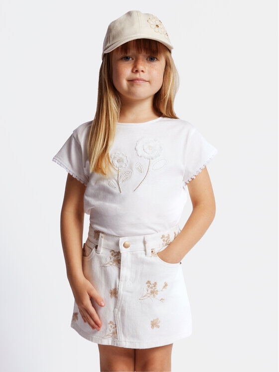 Mayoral Mayoral Jeans suknja 3903 Écru Regular Fit