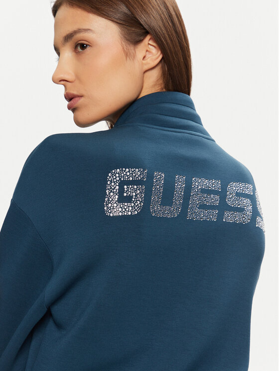 Guess Guess Majica dugih rukava V4BQ14 K7UW2 Plava Regular Fit