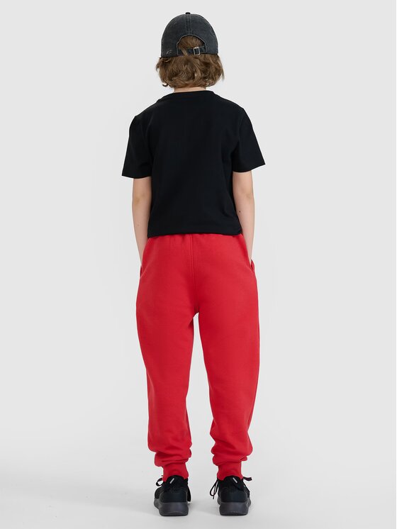 4F 4F Spodnie dresowe BASIC+ Czerwony Regular Fit