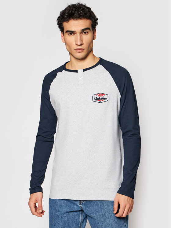 Quiksilver Longsleeve Henley EQYKT04121 Szary Regular Fit Modivo.pl