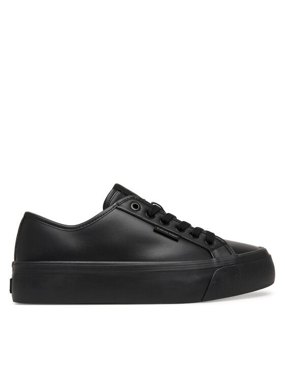 Calvin Klein Sneakersy Vulc Flatf Lace Up Lth YW0YW01932 Czarny