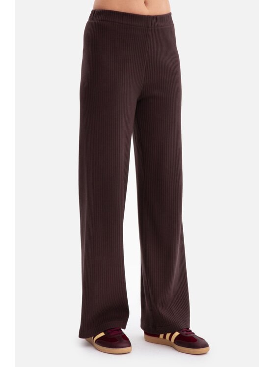 BeWear BeWear Spodnie dzianinowe b300 Brązowy Baggy Fit