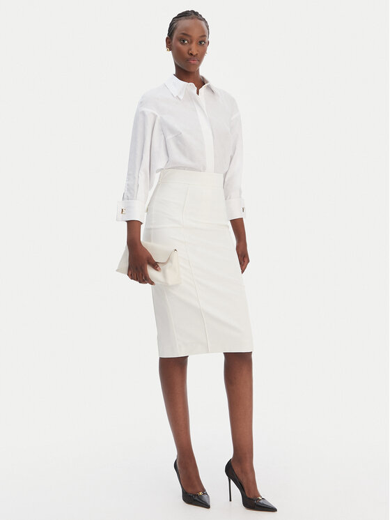 Elisabetta Franchi Elisabetta Franchi Koszula CA-141-61E2-V390 Biały Regular Fit