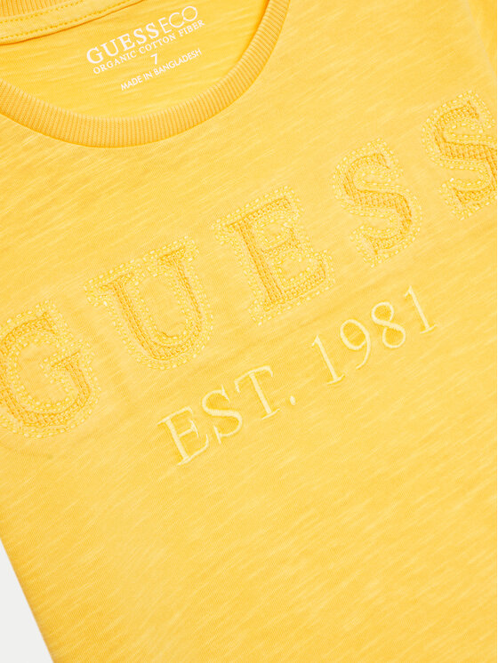 Guess Guess Тишърт L4GI09 K6XN4 Жълт Regular Fit