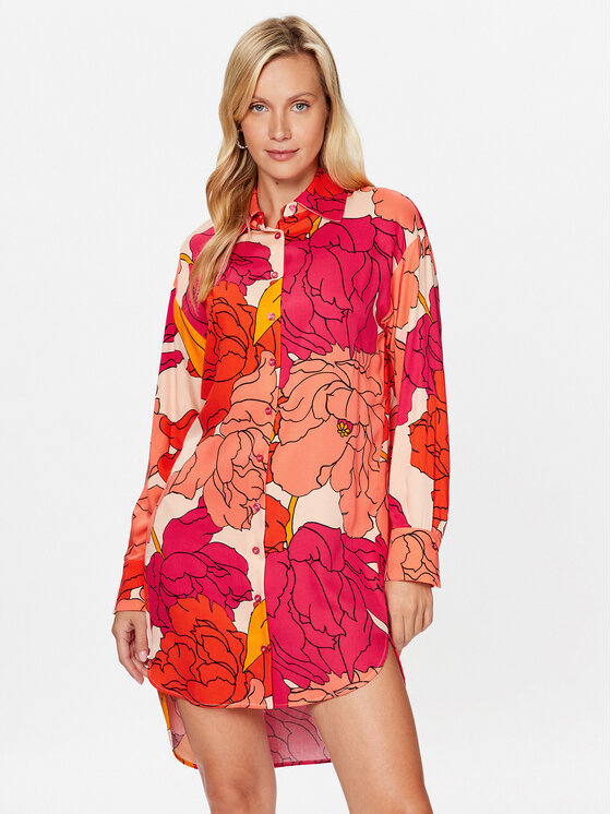Sisley Sisley Hétköznapi ruha 40NMLV03I Piros Regular Fit