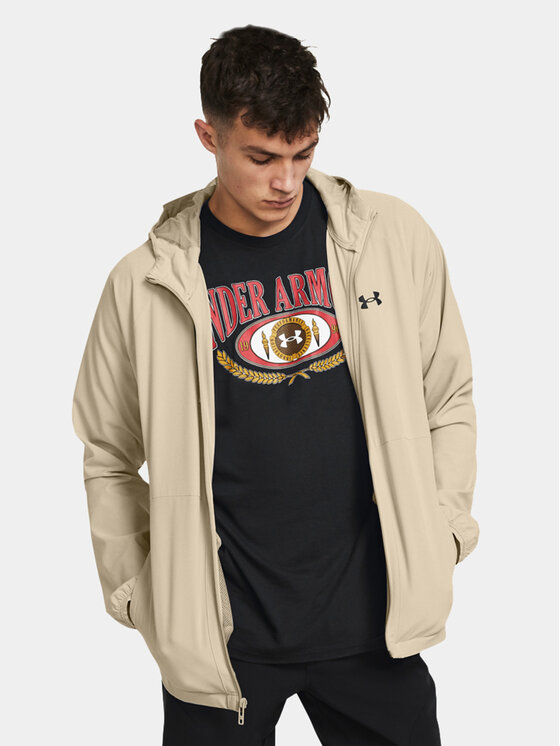 Woven windbreaker top