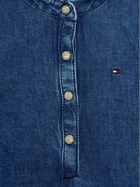Tommy Hilfiger Tommy Hilfiger Džínsové šaty Denim Frill Collar KG0KG07026 D Modrá Regular Fit