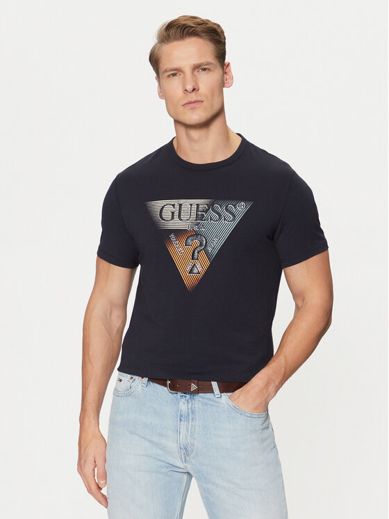 Guess Guess T-Shirt M5RI14 J1314 Tmavomodrá Slim Fit