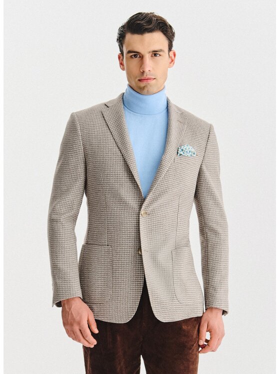 Pako Lorente Pako Lorente Marynarka P25WP-3X-012 Beżowy Classic Fit
