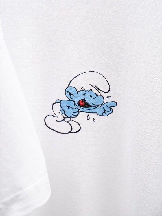 Smerfy Smerfy T-Shirt Koszulki papa klakier Funny XL Biały Regular Fit