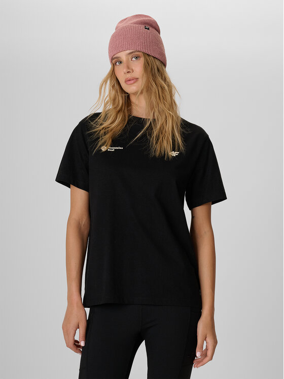4F 4F T-Shirt OUTLAND Czarny Loose Fit