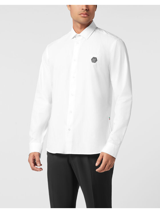 PHILIPP PLEIN PHILIPP PLEIN Koszula 26115 Biały Fitted Fit