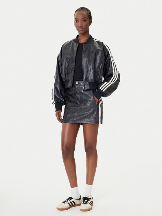 adidas adidas Спідниця зі штучної шкіри Pleather KE5034 Чорний Regular Fit