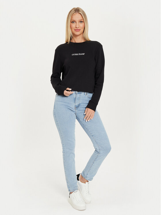 Guess Jeans Guess Jeans Felpa W4YQ10 KC811 Nero Classic Fit