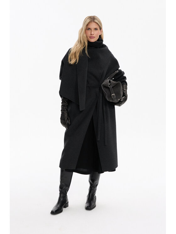 Deni Cler Milano Deni Cler Milano Płaszcz przejściowy T-DC-8067-F5-90-88-1 Szary Regular Fit