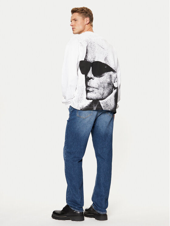 Karl Lagerfeld Jeans Karl Lagerfeld Jeans Mikina A1M20070 Bílá Relaxed Fit