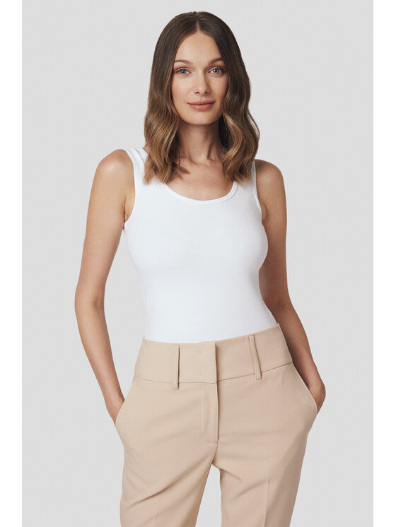Lancerto Lancerto Top Cynthia TS073225000001 Biały Slim Fit